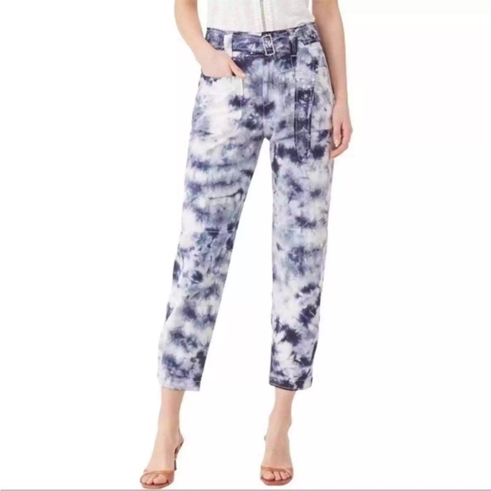 La Vie Rebecca Taylor Ink Tie Dye Belted Pants